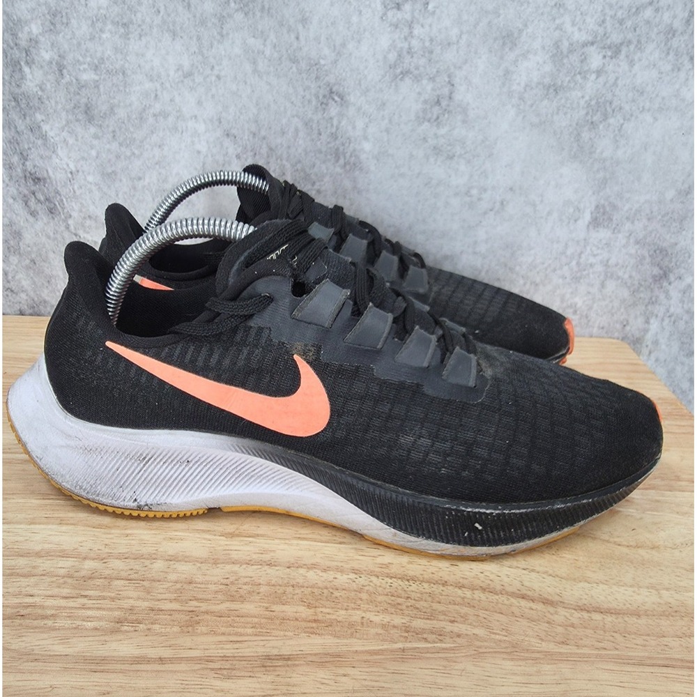 Nike Air Zoom Pegasus 37 Running Shoes Mens 9 Black Bright Mango BQ9646-010